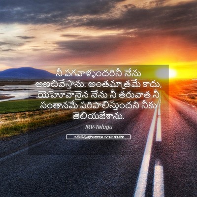 Picture 05 - 1 దినవృత్తాంతాలు 17:10 TELIRV - నీ పగవాళ్ళందరినీ - Bible Verse Picture