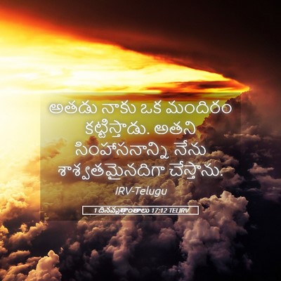 Picture 05 - 1 దినవృత్తాంతాలు 17:12 TELIRV - అతడు నాకు ఒక - Bible Verse Picture