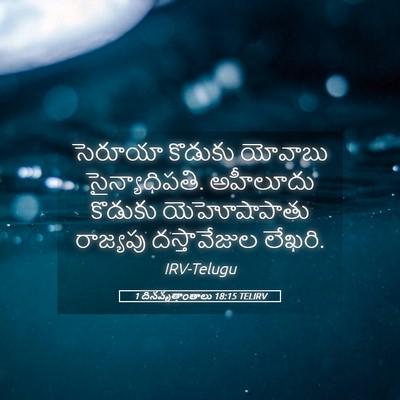 Picture 05 - 1 దినవృత్తాంతాలు 18:15 TELIRV - సెరూయా కొడుకు - Bible Verse Picture