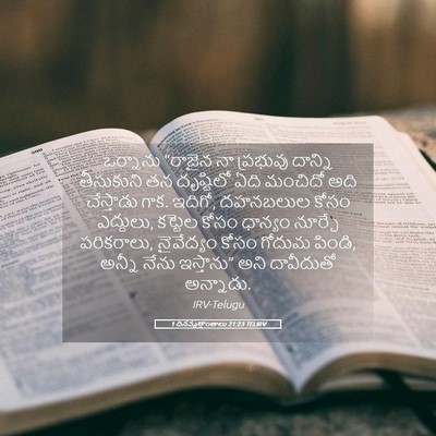 Picture 05 - 1 దినవృత్తాంతాలు 21:23 TELIRV - ఒర్నాను “రాజైన నా - Bible Verse Picture