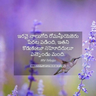 Picture 05 - 1 దినవృత్తాంతాలు 25:31 TELIRV - ఇరవై నాలుగోది - Bible Verse Picture