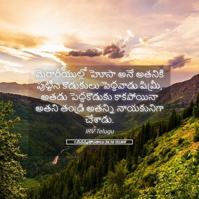 Picture 05 - 1 దినవృత్తాంతాలు 26:10 TELIRV - మెరారీయుల్లో హోసా - Bible Verse Picture