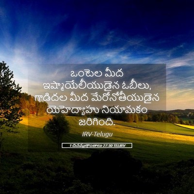 Picture 05 - 1 దినవృత్తాంతాలు 27:30 TELIRV - ఒంటెల మీద - Bible Verse Picture