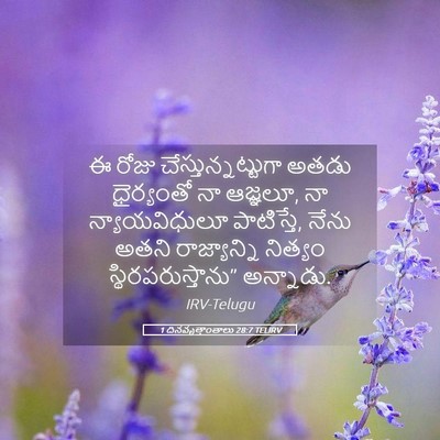 Picture 05 - 1 దినవృత్తాంతాలు 28:7 TELIRV - ఈ రోజు - Bible Verse Picture