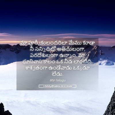Picture 05 - 1 దినవృత్తాంతాలు 29:15 TELIRV - మా - Bible Verse Picture