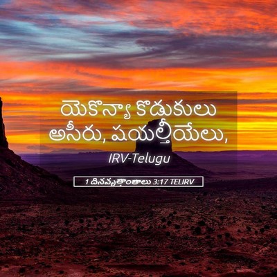 Picture 05 - 1 దినవృత్తాంతాలు 3:17 TELIRV - యెకొన్యా కొడుకులు - Bible Verse Picture