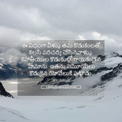 Picture 05 - 1 దినవృత్తాంతాలు 6:33 TELIRV - ఈ విధంగా వీళ్ళు తమ - Bible Verse Picture