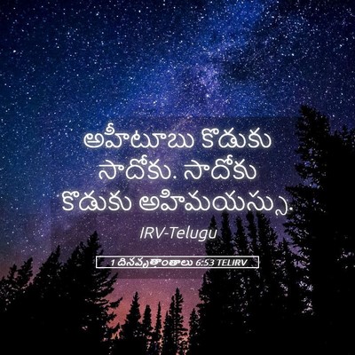 Picture 05 - 1 దినవృత్తాంతాలు 6:53 TELIRV - అహీటూబు కొడుకు - Bible Verse Picture
