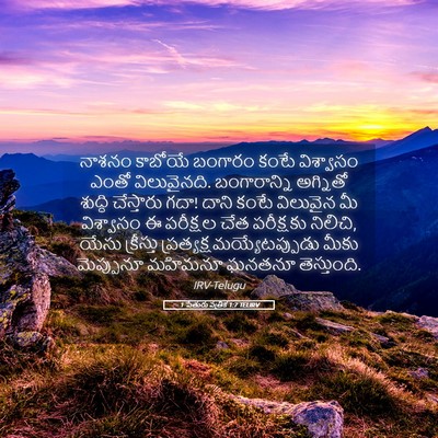 Picture 05 - 1 పేతురు పత్రిక 1:7 TELIRV - నాశనం కాబోయే - Bible Verse Picture