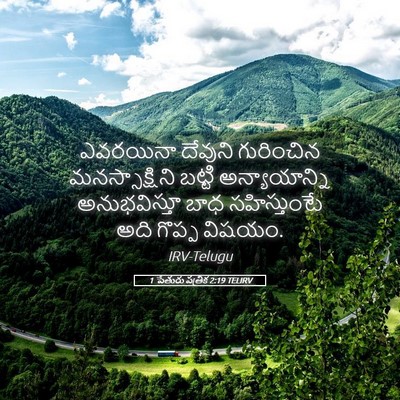 Picture 05 - 1 పేతురు పత్రిక 2:19 TELIRV - ఎవరయినా దేవుని - Bible Verse Picture