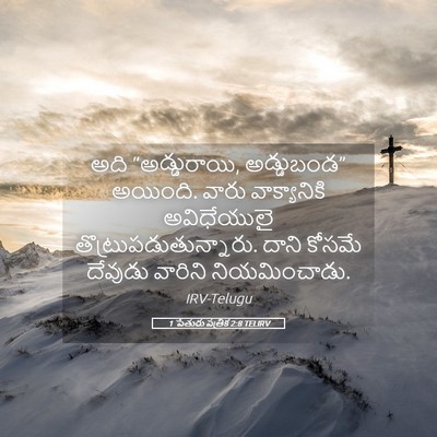 Picture 05 - 1 పేతురు పత్రిక 2:8 TELIRV - అది “అడ్డురాయి, - Bible Verse Picture