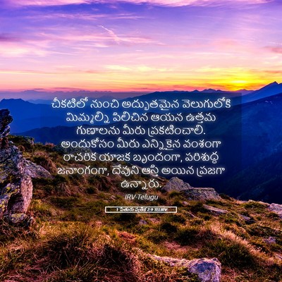 Picture 05 - 1 పేతురు పత్రిక 2:9 TELIRV - చీకటిలో నుంచి - Bible Verse Picture