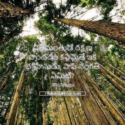 Picture 05 - 1 పేతురు పత్రిక 4:18 TELIRV - నీతిమంతుడే రక్షణ - Bible Verse Picture