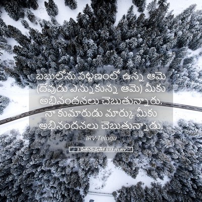 Picture 05 - 1 పేతురు పత్రిక 5:13 TELIRV - బబులోను పట్టణంలో - Bible Verse Picture