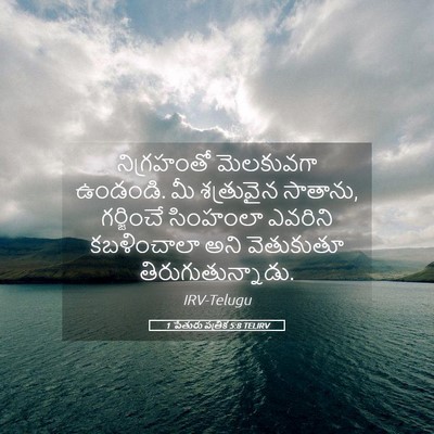 Picture 05 - 1 పేతురు పత్రిక 5:8 TELIRV - నిగ్రహంతో - Bible Verse Picture