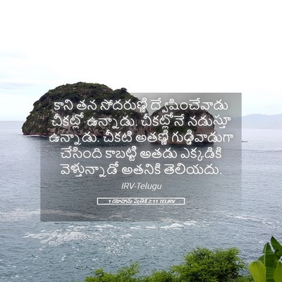 Picture 05 - 1 యోహాను పత్రిక 2:11 TELIRV - కాని తన సోదరుణ్ణి - Bible Verse Picture
