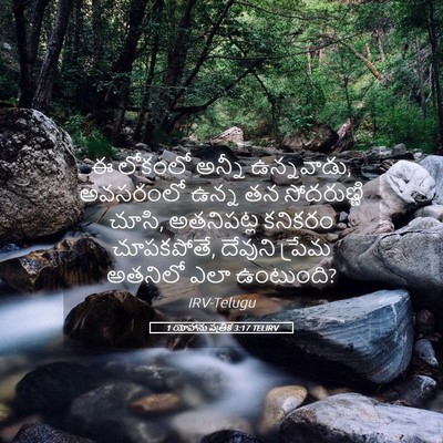 Picture 05 - 1 యోహాను పత్రిక 3:17 TELIRV - ఈ లోకంలో అన్నీ - Bible Verse Picture