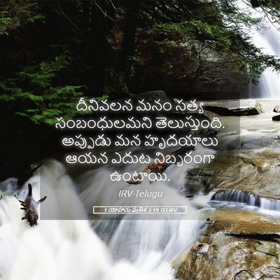 Picture 05 - 1 యోహాను పత్రిక 3:19 TELIRV - దీనివలన మనం సత్య - Bible Verse Picture