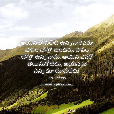 Picture 05 - 1 యోహాను పత్రిక 3:6 TELIRV - ఆయనలో నిలిచి - Bible Verse Picture
