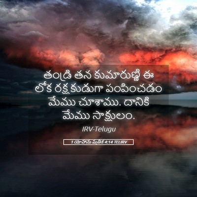Picture 05 - 1 యోహాను పత్రిక 4:14 TELIRV - తండ్రి తన - Bible Verse Picture