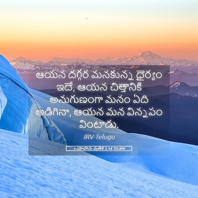Picture 05 - 1 యోహాను పత్రిక 5:14 TELIRV - ఆయన దగ్గర మనకున్న - Bible Verse Picture