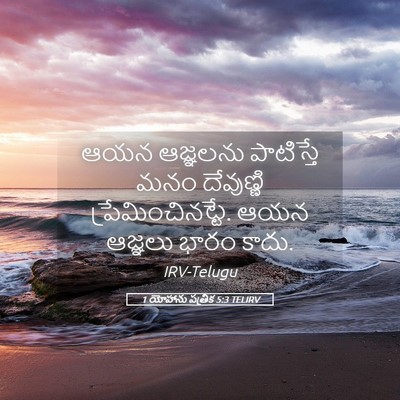 Picture 05 - 1 యోహాను పత్రిక 5:3 TELIRV - ఆయన ఆజ్ఞలను - Bible Verse Picture