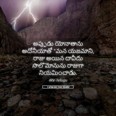 Picture 05 - 1 రాజులు 1:43 TELIRV - అప్పుడు యోనాతాను - Bible Verse Picture