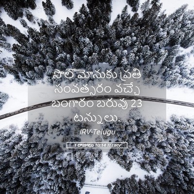Picture 05 - 1 రాజులు 10:14 TELIRV - సొలొమోనుకు ప్రతి - Bible Verse Picture