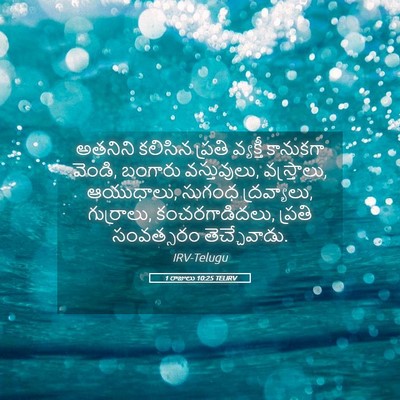 Picture 05 - 1 రాజులు 10:25 TELIRV - అతనిని కలిసిన - Bible Verse Picture