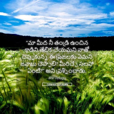 Picture 05 - 1 రాజులు 12:9 TELIRV - “మా మీద నీ తండ్రి - Bible Verse Picture
