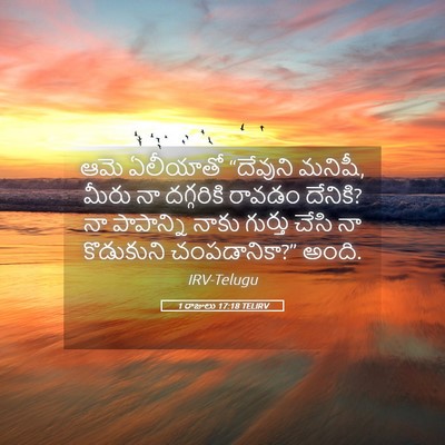 Picture 05 - 1 రాజులు 17:18 TELIRV - ఆమె ఏలీయాతో - Bible Verse Picture