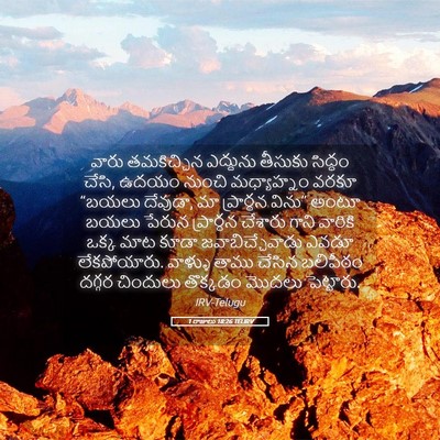 Picture 05 - 1 రాజులు 18:26 TELIRV - వారు తమకిచ్చిన - Bible Verse Picture