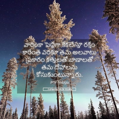 Picture 05 - 1 రాజులు 18:28 TELIRV - వారింకా పెద్దగా - Bible Verse Picture