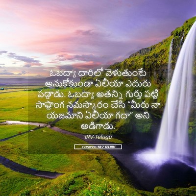 Picture 05 - 1 రాజులు 18:7 TELIRV - ఓబద్యా దారిలో - Bible Verse Picture