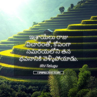 Picture 05 - 1 రాజులు 20:43 TELIRV - ఇశ్రాయేలు రాజు - Bible Verse Picture