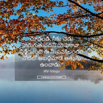 Picture 05 - 1 రాజులు 22:23 TELIRV - చూడండి, నీకు చెడు - Bible Verse Picture