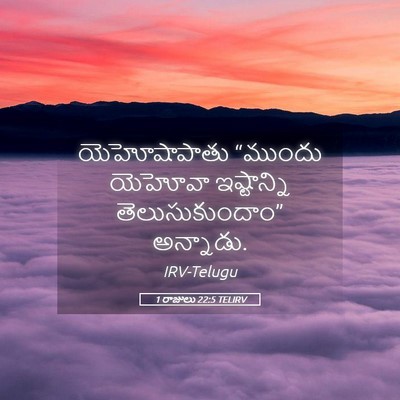 Picture 05 - 1 రాజులు 22:5 TELIRV - యెహోషాపాతు “ముందు - Bible Verse Picture