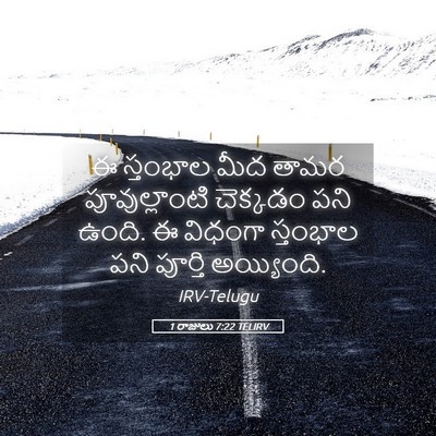 Picture 05 - 1 రాజులు 7:22 TELIRV - ఈ స్తంభాల మీద తామర - Bible Verse Picture