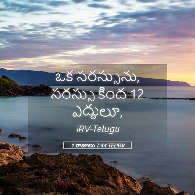 Picture 05 - 1 రాజులు 7:44 TELIRV - ఒక సరస్సును, - Bible Verse Picture