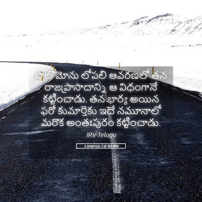 Picture 05 - 1 రాజులు 7:8 TELIRV - సొలొమోను లోపలి - Bible Verse Picture