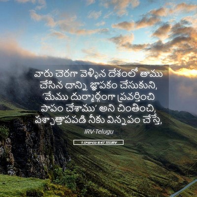 Picture 05 - 1 రాజులు 8:47 TELIRV - వారు చెరగా - Bible Verse Picture