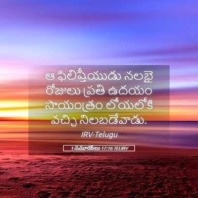 Picture 05 - 1 సమూయేలు 17:16 TELIRV - ఆ ఫిలిష్తీయుడు - Bible Verse Picture