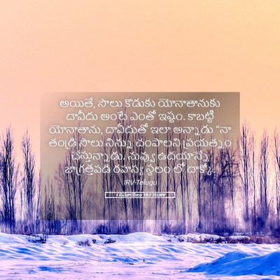 Picture 05 - 1 సమూయేలు 19:2 TELIRV - అయితే, సౌలు కొడుకు - Bible Verse Picture