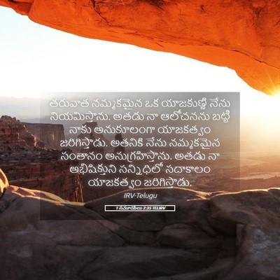 Picture 05 - 1 సమూయేలు 2:35 TELIRV - తరువాత నమ్మకమైన - Bible Verse Picture