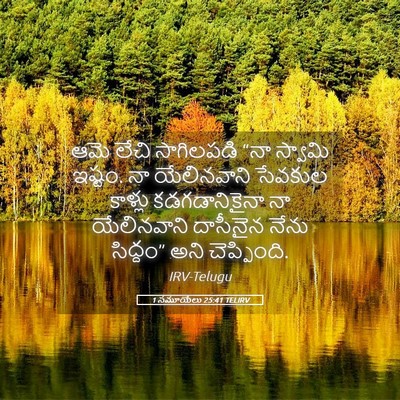 Picture 05 - 1 సమూయేలు 25:41 TELIRV - ఆమె లేచి సాగిలపడి - Bible Verse Picture