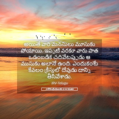 Picture 05 - 2 కొరింథీయులకు 3:14 TELIRV - అయితే వారి మనసులు - Bible Verse Picture