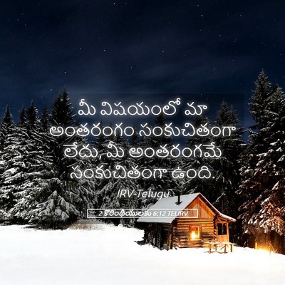 Picture 05 - 2 కొరింథీయులకు 6:12 TELIRV - మీ విషయంలో మా - Bible Verse Picture