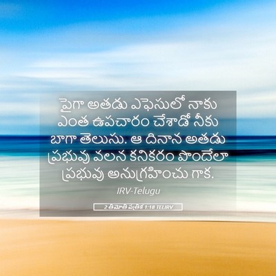 Picture 05 - 2 తిమోతి పత్రిక 1:18 TELIRV - పైగా అతడు ఎఫెసులో - Bible Verse Picture