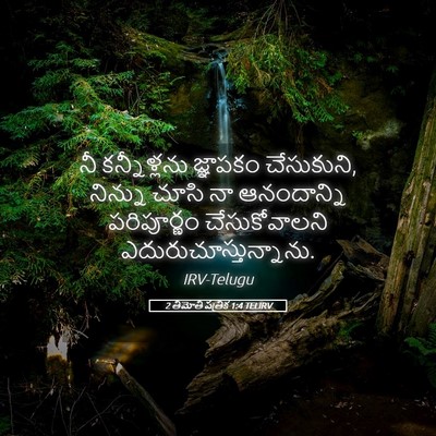 Picture 05 - 2 తిమోతి పత్రిక 1:4 TELIRV - నీ కన్నీళ్లను - Bible Verse Picture