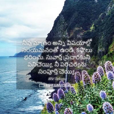 Picture 05 - 2 తిమోతి పత్రిక 4:5 TELIRV - నీవు మాత్రం అన్ని - Bible Verse Picture